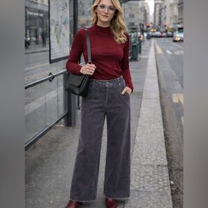 Apricot Stretch Corduroy Wide Leg Pants NWT